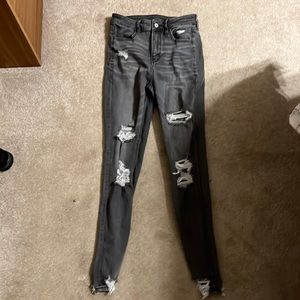 womens gray regular jeans